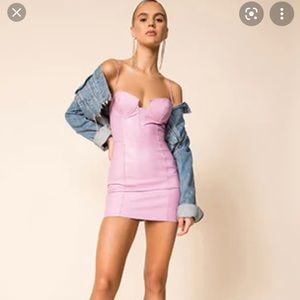 Super down pink leather dress